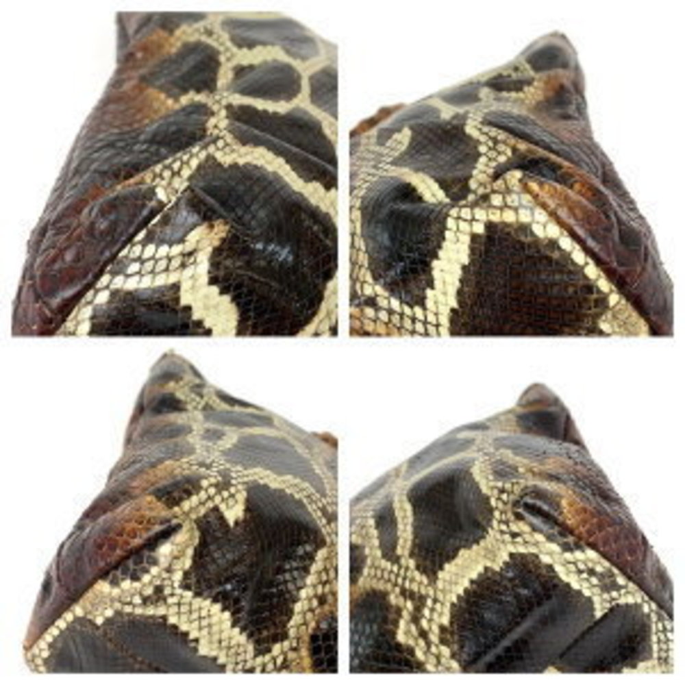 Gucci Bamboo Brown Python Tote Bag - image 2